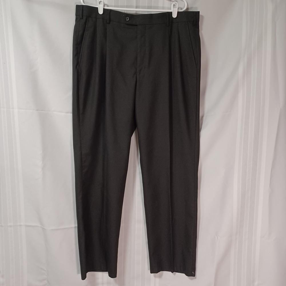 George Dress Pants Mens 40x30 Black Pleated Front Slacks G4S6400 Formal Business